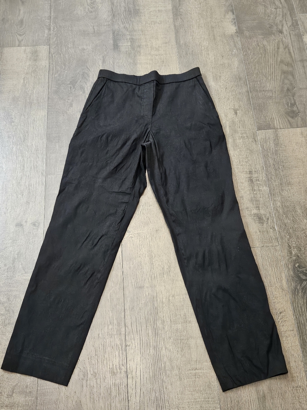 Theory Treeca Linen Blend Pull-On Crop Pants